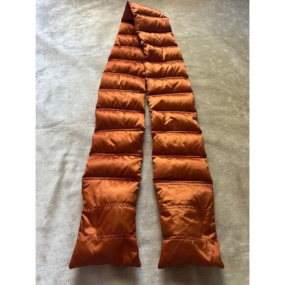 EDDIE BAUER DOWN FILLED SCARF ORANGE New with zipper pocket
 70x6” - Picture 1 of 16